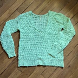 Free People scoop neck, over-sized sweater-never worn.